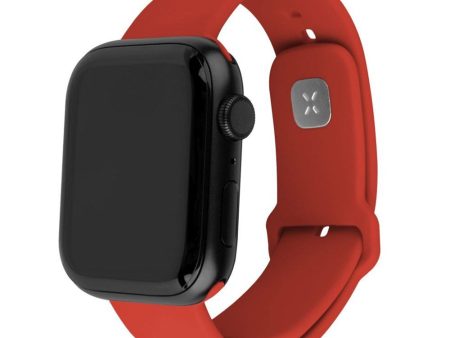 Apple Watch (42 44 SE 45 46 49mm) Fixed Wide Sporty Silikone Rem Sæt - Rød For Discount