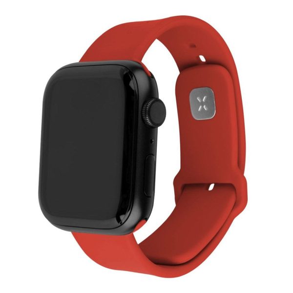 Apple Watch (42 44 SE 45 46 49mm) Fixed Wide Sporty Silikone Rem Sæt - Rød For Discount