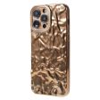 iPhone 14 Pro Skinnende Fleksibel Plastik Cover - Bølget Design - Guld on Sale