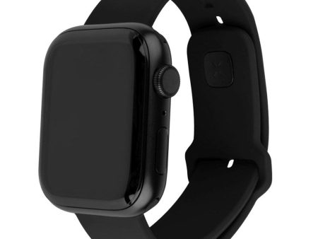 Apple Watch (42 44 SE 45 46 49mm) Fixed Wide Sporty Silikone Rem Sæt - Sort Online now