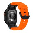 Apple Watch (42 44 SE 45 46 49mm) Tech-Protect Delta Pro Silikone Rem - Black   Orange For Discount