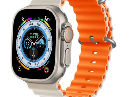 Apple Watch (42 44 SE 45 46 49mm) Tech-Protect Iconband Pro Silikone Rem - Beige   Orange Cheap