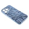 iPhone 14 Pro Skinnende Fleksibel Plastik Cover - Bølget Design - Blå Online now