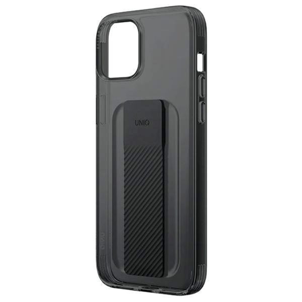 iPhone 14 Plus UNIQ Fleksibelt Bagside Cover m. Heldro Mount - Sort Gennemsigtig For Sale